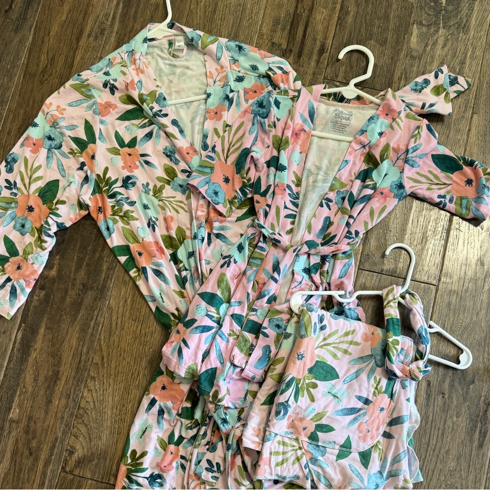 Floral Family Matching Robe Set (XL, 3T, infant)